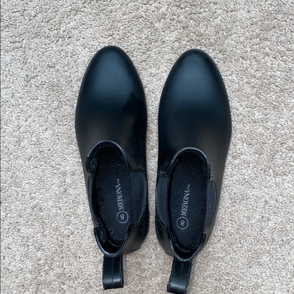 Merona black rubber boots